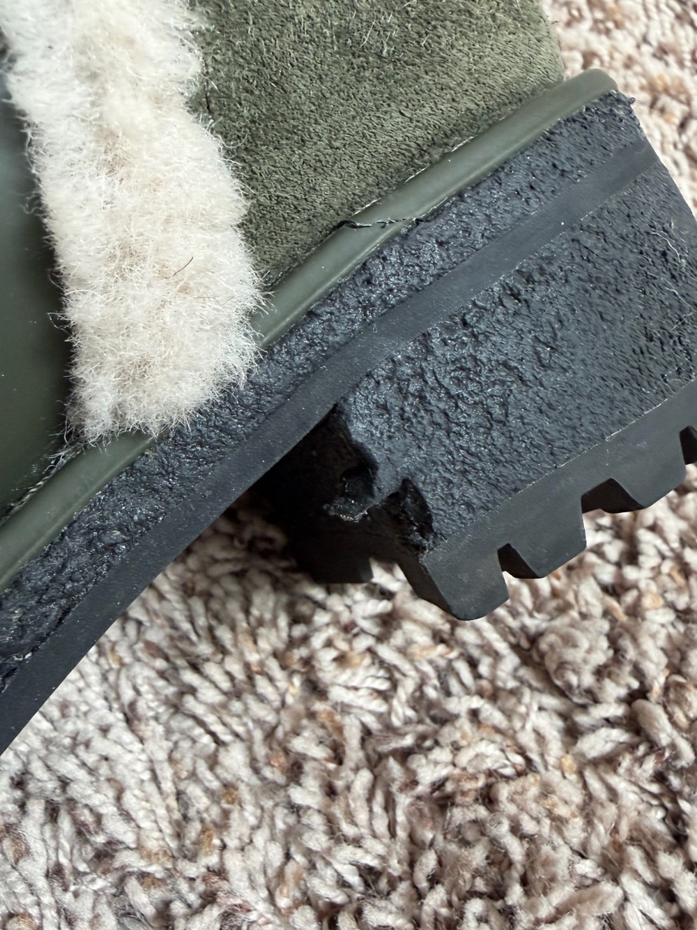 Tory Burch Cooper Shearling Lug Sole Boots in Forest Green Suede Size 8.5 - Picture 15 of 15